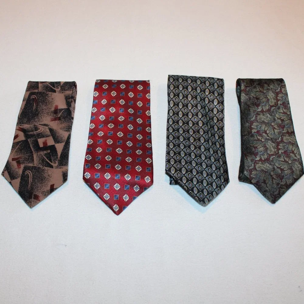 4 Stafford & Stafford Executive 100% silk neckties abstract floral classic lot